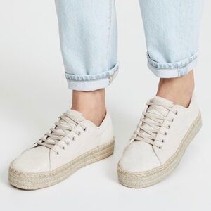 Tretorn Eve 2 Suede Espadrilles Platform Sneakers in Birch Silver